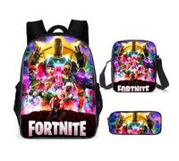 Lot de 3 Sac à Dos pour Enfants Fortnite Enfants Primaire Garçons Bookbags Boîte À Lunch Sac Crayon Cas Étudiant