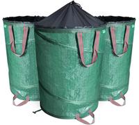 Lot de 3 Sac de Jardin Pop up de Grande Capacité en Polyéthylène avec Poignées Seau Yard Feuille Sacs de déchets Jardin Ultra Résistants Pliable Poubelle de jardin Robuste Vert
