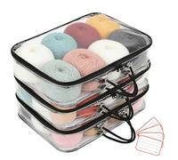 Lot De 3 Sac De Rangement Transparent, 40x30x10 Cm Sac De Rangement Jouet Avec Fermetures Éclair Et Poignée, Pochette Rangement Jouet, Pvc Sac De Rangements Pour Demenagement, Vêtements, Livres