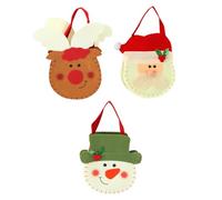 Lot de 3 sacs à bonbons de Noël avec poignée - sacs en feutre pour friandises de Noël, pour, enseignants, vacances, hiver, décoration, shopping, petits jouets