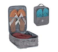 Lot de 3 Sacs à Chaussures, de Voyage, pour Trolley, Chaussures de Transport, Pantoufles, Baskets, Rangement de Chaussures (H x l x P) : 30 x 23 x 14 cm, Gris