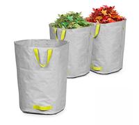 Lot de 3 Sacs à déchets de Jardin 160l Polyester Gris