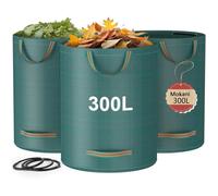 Lot de 3 sacs à déchets de jardin,300 L,très résistants avec poignées,sacs de jardin s,sacs de recyclage pliables pour feuilles