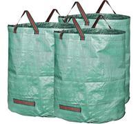 Lot de 3 sacs à déchets de jardin réutilisables - Sacs standard avec 4 poignées pour pelouse, boutures de jardin, herbe, mauvaises herbes, débris - Conteneur à déchets d'extérieur - Capacité de 100