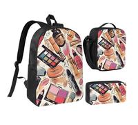 Lot de 3 sacs à dos 3 en 1 avec boîte à déjeuner isotherme, sac à crayons léger pour ordinateur portable de 43,2 cm, sac à déjeuner à bandoulière et trousse à crayons