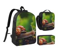 Lot de 3 sacs à dos 3 en 1 avec boîte à déjeuner isotherme, sac à crayons léger pour ordinateur portable de 43,2 cm, sac à déjeuner à bandoulière et trousse à crayons
