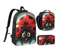 Lot de 3 sacs à dos 3 en 1 avec boîte à déjeuner isotherme, sac à déjeuner léger pour ordinateur portable de 43,2 cm, sac à déjeuner à bandoulière et trousse à crayons