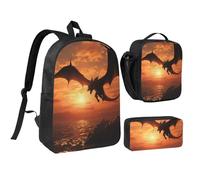 Lot de 3 sacs à dos 3 en 1 avec pochette isotherme pour ordinateur portable 43,2 cm, sac à déjeuner léger et trousse à crayons