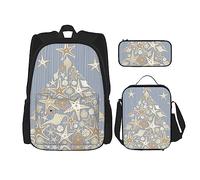 Lot de 3 sacs à dos à bandoulière réglables avec trousse à déjeuner, Saison d'hiver des arbres, Taille unique, Sacs à dos de jour