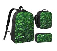 Lot de 3 sacs à dos à paillettes avec boîte à déjeuner isotherme, sac à crayons léger pour ordinateur portable 17", sac à déjeuner à bandoulière et trousse à crayons