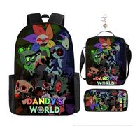 Lot de 3 sacs à dos avec porte-clés, 40,6 cm imprimé 3D dessin animé, cartable haute capacité, cartable pour garçon et fille., C, 16in