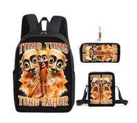 Lot de 3 sacs à dos italiens avec porte-clés, 40,6 cm imprimé 3D dessin animé, sac à déjeuner haute capacité, cartable pour garçon et fille., G, 16in