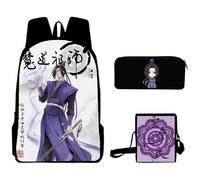 Lot de 3 sacs à dos Mo Dao Zu Shi Wei Wu Xian LAN Wang Ji Grande capacité Sac à bandoulière Sac de voyage Sac d'école pour garçons et filles, Type 3, 40*30*13CM, Cartable