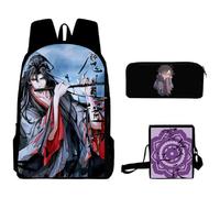 Lot de 3 sacs à dos Mo Dao Zu Shi Wei Wu Xian LAN Wang Ji Grande capacité Sac à bandoulière Sac de voyage Sac d'école pour garçons et filles, Type 1, 40*30*13CM, Cartable