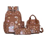 Lot de 3 sacs à dos pour filles avec sac à déjeuner, joli cartable d'école comprenant un sac déjeuner et une trousse crayons pour les élèves du primaire, du secondaire, retour aux fournitures, ma
