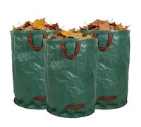 Lot de 3 sacs à feuilles pour collecteur de déchets | Sac à feuilles avec poignées de transport renforcées pour le jardinage, l'entretien du paysage, le camping et l'extérieur