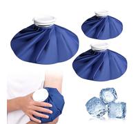 Lot de 3 sacs à glace réutilisables pour les blessures - Sacs à eau chaude - Réutilisables pour le traitement de la chaleur et du froid - Coussinets rafraîchissants - Bouillotte - Bleu