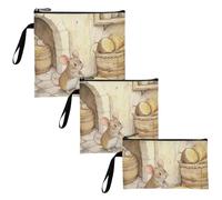 Lot de 3 sacs à goûter réutilisables pour garçons Motif animal se faufilant dans l'usine de fromage