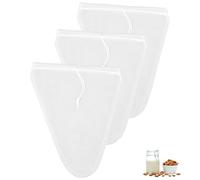 Lot de 3 sacs à lait de noix réutilisables pour lait de noix biologique, étamine à fromage multi-usages en nylon sac filtrant pour lait de noix bio lavable pour fromage, jus de fruits, café, jus de