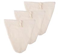 Lot de 3 sacs à lait végétal en coton bio (30 x 30 cm) - Sacs de filtration réutilisables avec cordon de serrage ; filtre à mailles fines pour lait d'amande, lait d'avoine et fromage ; étamine pour fi