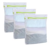 Lot de 3 sacs à linge pour machine à laver, avec fermeture éclair verte, protège le linge délicat, durable, pour sous-vêtements, chaussettes, vêtements de bébé, soutien-gorge