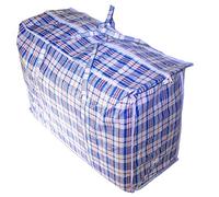 Lot de 3 sacs à provisions à linge/de rangement/transport/Dormroom super Jumbo grand motif à carreaux avec fermeture Éclair et poignées ; dimensions (H x L x l) = 68,6 x 78,7 X 17,8 cm , disponibles en différentes couleurs : bleu/rouge/noir/blanc