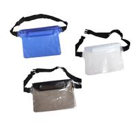Lot de 3 sacs banane pour natation, téléphone portable, passeport, portefeuille, accessoires de plage, ceinture réglable, garde vos objets de valeur au sec, adapté pour la natation, le kayak, le