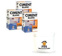 Lot de 3 sacs Ciment Blanc Extra Fin 1 kg avec seau doseur inclus