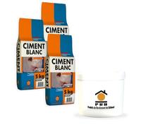 Lot de 3 sacs Ciment Blanc Extra Fin 5 kg avec seau doseur inclus