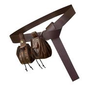 Lot de 3 sacs de ceinture médiévaux en cuir PU pour cosplay, porte-monnaie, ceinture médiévale, décoration pour Halloween, marron, Taille unique