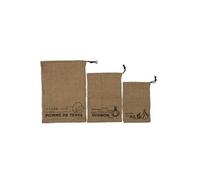 Lot de 3 sacs de conservation en toile de jute 3 tailles différentes - -