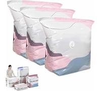 Lot de 3 sacs de conservation sous vide sans pompe - Press & Seal, sacs de compression verticaux épais anti-aspiration, très grands sacs de rangement pour couettes et vêtements (3 pièces M)