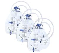 Lot de 3 sacs de drainage urinaire avec valve anti-reflux, sac d'urine de cathéter avec volume de 2000 ml, tube de drainage de 121,9 cm, sac urinaire professionnel de nuit pour la maison