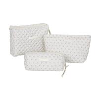 Lot de 3 sacs de maquillage de voyage - Grande capacité - Feuilles de toilette - Impression florale - Stylo de lavage pour femmes et filles, Rice Flower, A03, Mass Beauty