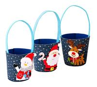 Lot de 3 sacs de Noël en denim - Sacs cadeaux pratiques pour les fêtes - Emballage élégant pour biscuits, bonbons, jouets, friandises, parfait pour les, la famille, les amis, les adultes