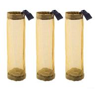 Lot de 3 sacs de rangement muraux de cuisine avec design rond pour l'organisation de la maison et le rangement des ordures en gris et jaune (jaune)