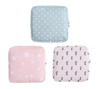 Lot de 3 sacs de rangement pour serviettes hygiéniques, sac de menstruation, porte-gobelets menstruels, porte-tampons, pochette de première période, sac pour femmes, adolescentes, 13 * 13 * 3cm