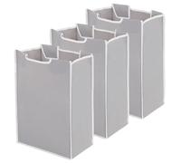 Lot de 3 sacs de rechange pour trieur à linge, sacs rangement en tissu Oxford avec poignées, 38 x 23 x 56 cm, pour l'organisation la maison, gris clair.