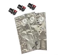 Lot de 3 sacs de recharge réutilisables pour sac à vin, distributeur de boissons en aluminium de 2 L avec bec verseur pour glacière de plage, stockage de boissons portable pour fêtes et concerts