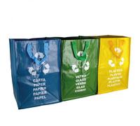 Linxor - Lot de 3 sacs de tri réutilisables pour recyclage des déchets - 130 L