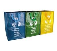 Linxor - Lot de 3 sacs de tri réutilisables pour recyclage des déchets - 130 L