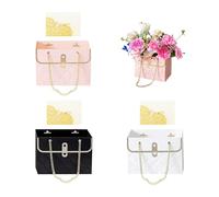 Lot de 3 sacs d'emballage floraux avec 3 cartes - Emballage floral - Boîte cadeau - Boîte cadeau florale - Boîte de rangement florale - Convient pour les mariages et les fêtes