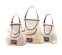 Lot de 3 sacs d'épicerie réutilisables en maille filet à suspendre pour légumes et fruits tels que pommes de terre, oignons, tomates, etc. Blanc cassé, blanc, Taille unique, Pratique