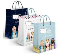Lot de 3 sacs en papier 45 x 33 cm Rois Mages XL Papier résistant Cadeau Noël Fête