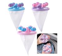Lot de 3 sacs filtrants pour machine à laver - Pour machine à laver - Boules de peluches - Attrape-poils d'animaux - Épilateur de poils d'animaux - Attrape-poils d'animaux - Attrape-poils d'animaux