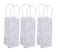 Lot De 3 Sacs Pour Bouteilles De Vin, Sac Fourre-Tout Transparent Pliable, Sac À Glace Portable, Sac Cadeau Pour Vin Rouge, Champagne, Adapté Pour Les Fêtes En Plein Air, Les Réunions De Famille