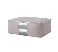 Lot de 3 sacs rangement pliables en non-tissé for vêtements, organiseur garde-robe, for oreiller, couette, couverture(Grey,52x35x16cm)