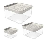Lot de 3 saladiers carrés avec couvercle pour micro-ondes et congélateur, sans BPA, passent au micro-ondes, passent au lave-vaisselle, récipients de rangement hermétiques