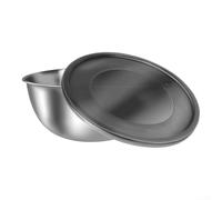 Lot de 3 saladiers en acier inoxydable avec couvercles, bols mélangeurs empilables pour cuisine, 17/19/21 cm, bols gigognes argentés pour servir, mélanger et préparer les aliments, passe au
