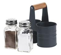 Lot de 3 salières et poivrières avec support